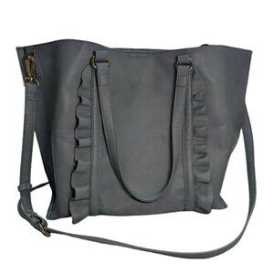 Sole Society Ruffled Satchel Blue Shoulder Bag Purse — OS